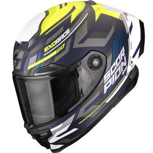Scorpion EXO-RACE Air Kobra FIM2 Integralhelm, mattblau-fluoreszierend gelb