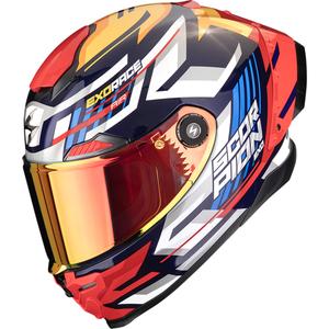 Scorpion EXO-RACE Air Kobra FIM2 Integralhelm für Motorräder, blau-gelb-rot