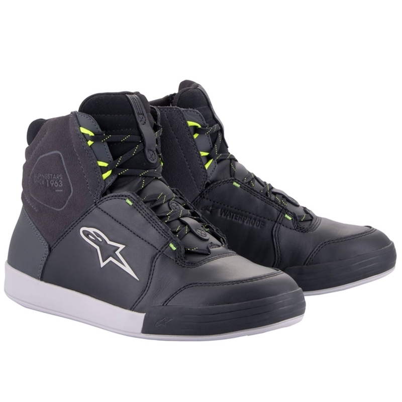 Alpinestars Chrome Drystar Motorradstiefel schwarz-grau-fluo gelb