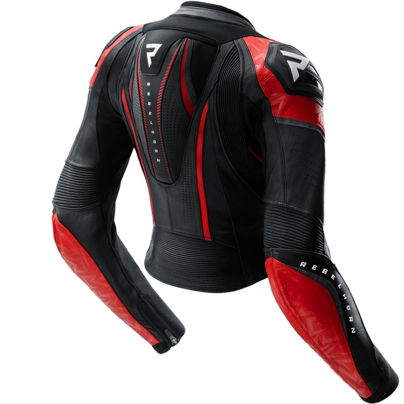 Rebelhorn Diva RS Leder-Motorradjacke für Damen, schwarz-rot