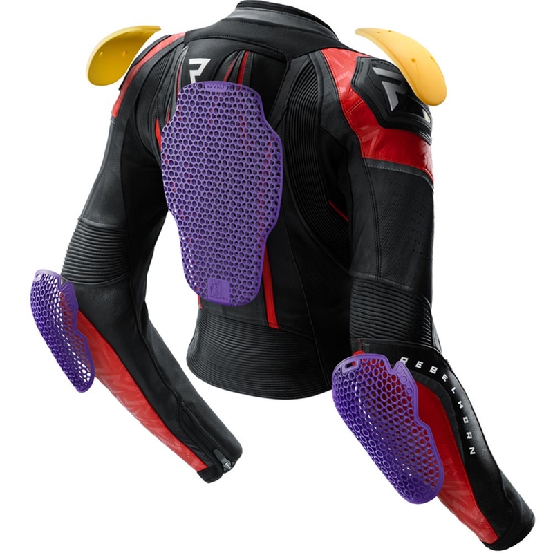 Rebelhorn Diva RS Leder-Motorradjacke für Damen, schwarz-rot