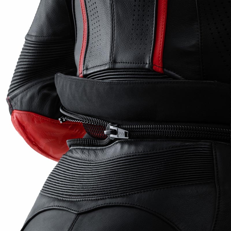 Rebelhorn Diva RS Leder-Motorradjacke für Damen, schwarz-rot
