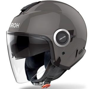 Offener Motorradhelm Airoh HELYOS Farbe glänzend dunkelgrau