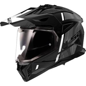 Enduro-Motorradhelm LS2 MX702 PIONEER II HILL matt schwarz und weiß