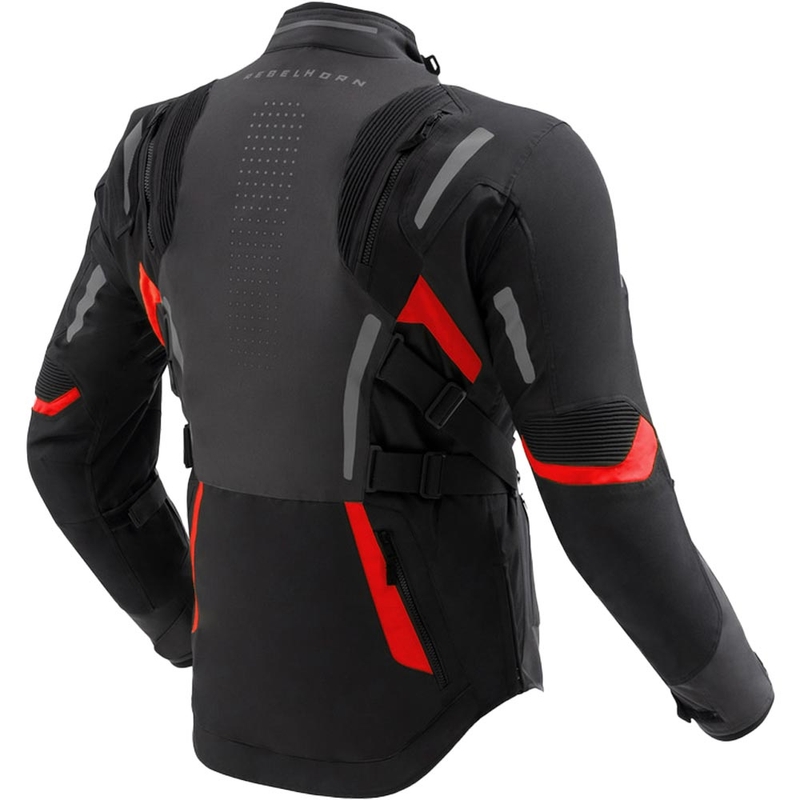 Rebelhorn Hiker IV Motorradjacke schwarz-dunkelgrau-rot