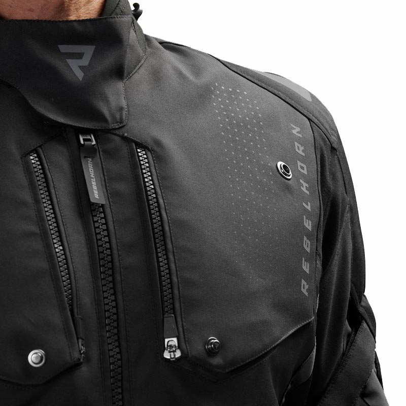 Rebelhorn Hiker IV Motorradjacke schwarz-dunkelgrau-rot