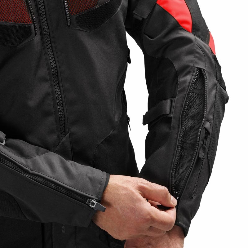 Rebelhorn Hiker IV Motorradjacke schwarz-dunkelgrau-rot