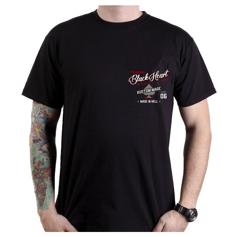 Herren-T-Shirt Schwarzes Herz Rotes Kotelett