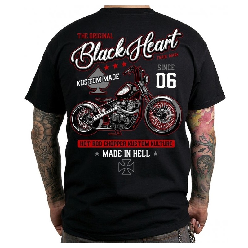 Herren-T-Shirt Schwarzes Herz Rotes Kotelett