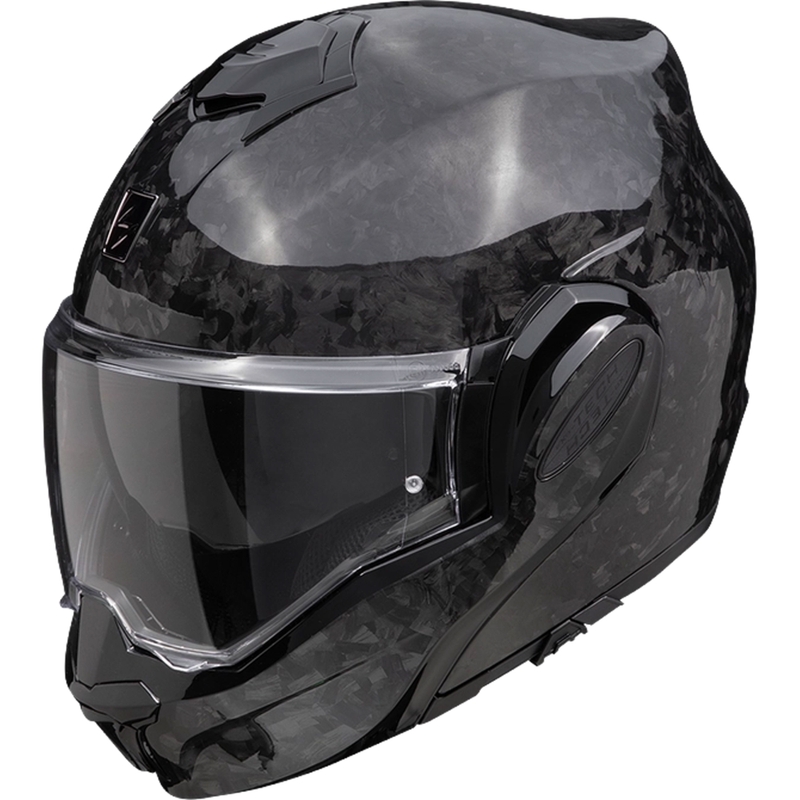 Scorpion EXO-TECH EVO ONYX CARBON Solid Klapphelm für Motorräder, schwarz