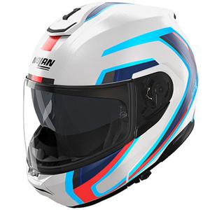 Klappbarer Motorradhelm Nolan N100-6 Radiante N-COM 358 weiß-grau-blau