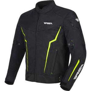 Motorradjacke RSA Bolt schwarz-weiß-fluorgelb