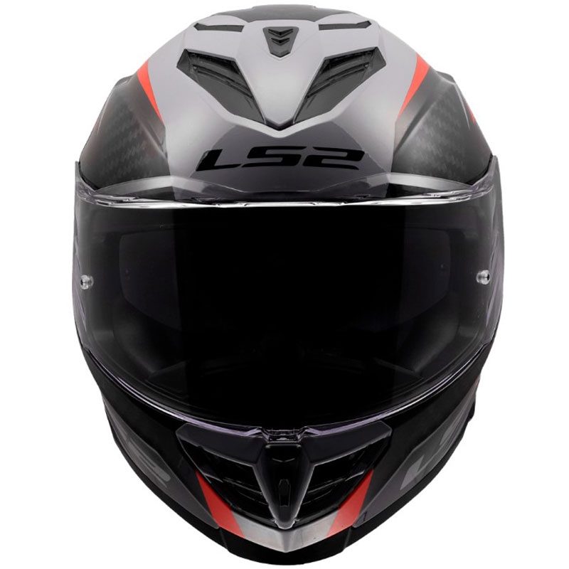 Integralhelm LS2 FF818 Storm III Dynamo glänzend grau-rot