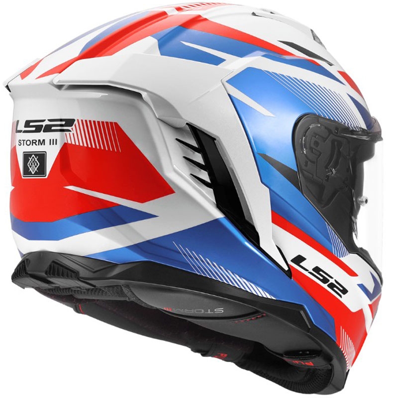 Integralhelm LS2 FF818 Storm III Komai, glänzend weiß-blau-rot