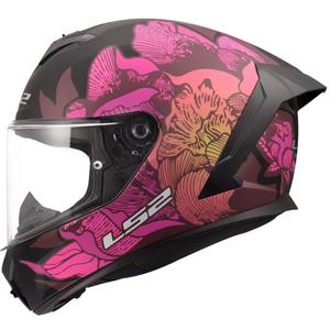 Integralhelm LS2 FF820 Rapid III Poppies II, matt schwarz-rosa