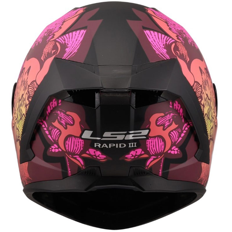 Integralhelm LS2 FF820 Rapid III Poppies II, matt schwarz-rosa