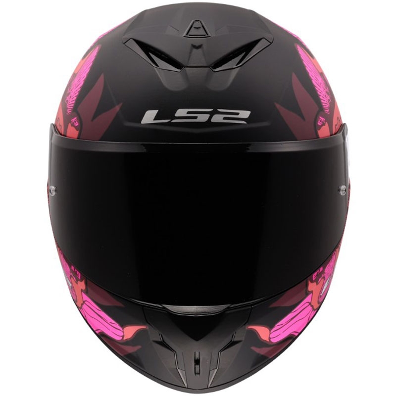 Integralhelm LS2 FF820 Rapid III Poppies II, matt schwarz-rosa