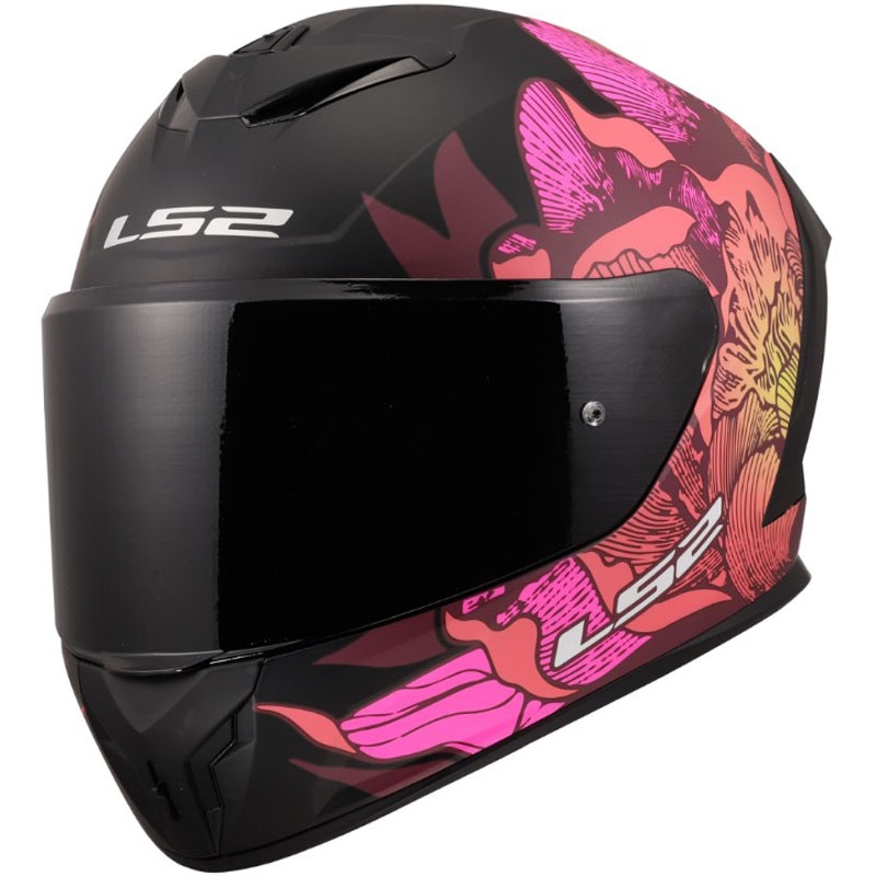 Integralhelm LS2 FF820 Rapid III Poppies II, matt schwarz-rosa