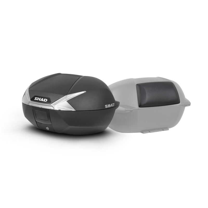 Top case SHAD SH47 schwarz/weiss