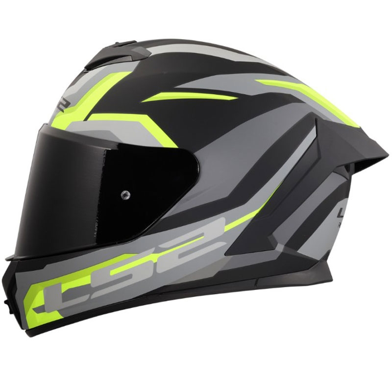 LS2 FF820 Rapid III Hyper Integralhelm für Motorräder, matt schwarz-gelb