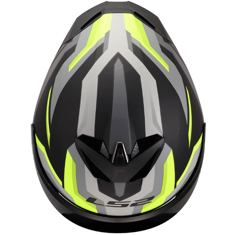 LS2 FF820 Rapid III Hyper Integralhelm für Motorräder, matt schwarz-gelb