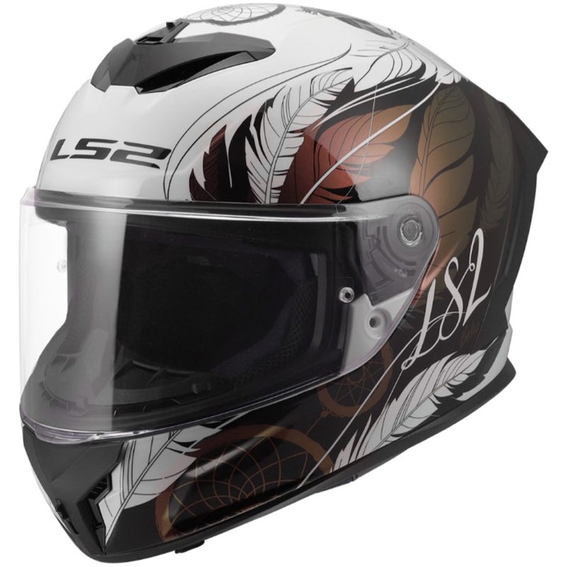 Integralhelm LS2 FF820 Rapid III Boho glänzend weiß-schwarz-rosa