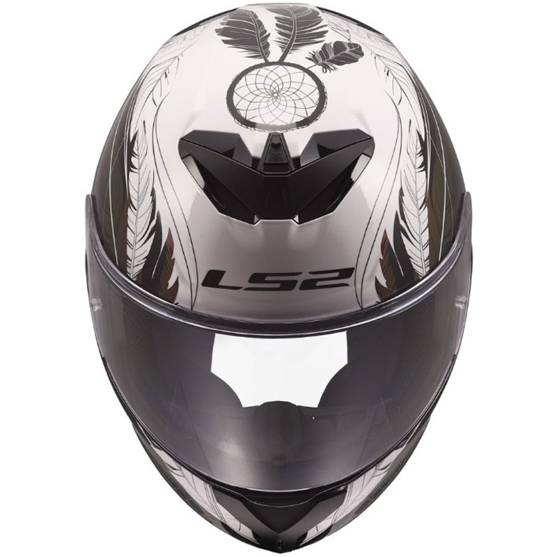 Integralhelm LS2 FF820 Rapid III Boho glänzend weiß-schwarz-rosa