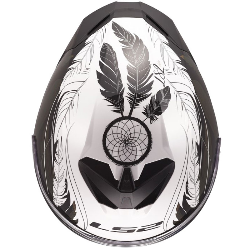 Integralhelm LS2 FF820 Rapid III Boho glänzend weiß-schwarz-rosa