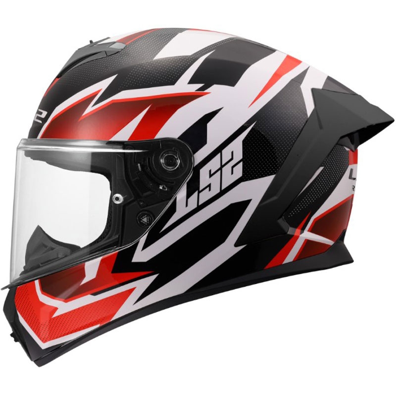 LS2 FF820 Rapid III Xtrem Integralhelm, glänzend weiß-schwarz-rot