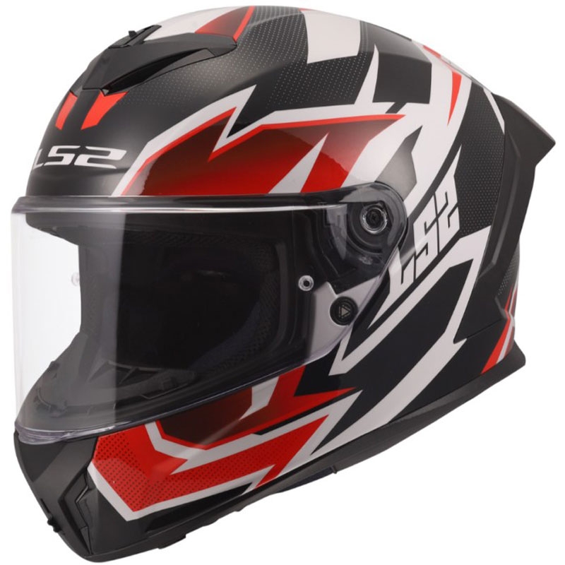 LS2 FF820 Rapid III Xtrem Integralhelm, glänzend weiß-schwarz-rot