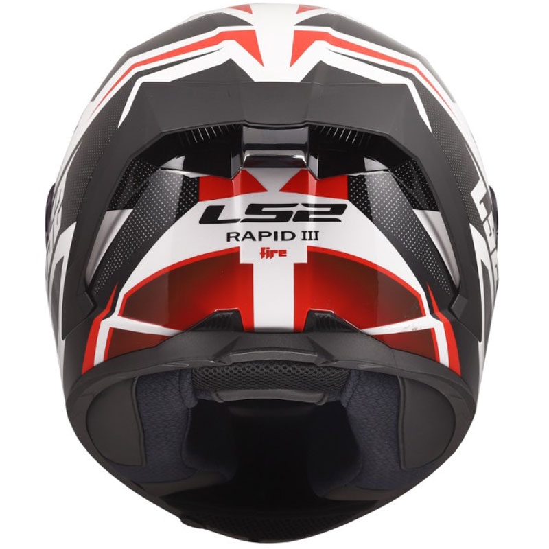 LS2 FF820 Rapid III Xtrem Integralhelm, glänzend weiß-schwarz-rot
