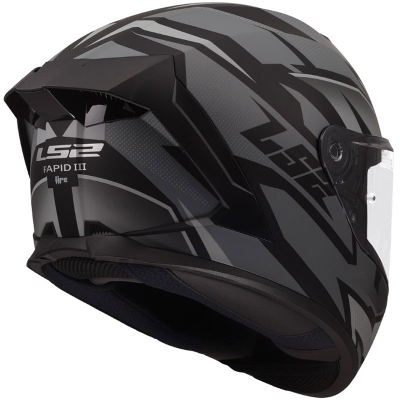 Integralhelm LS2 FF820 Rapid III Xtrem, matt schwarz-grau