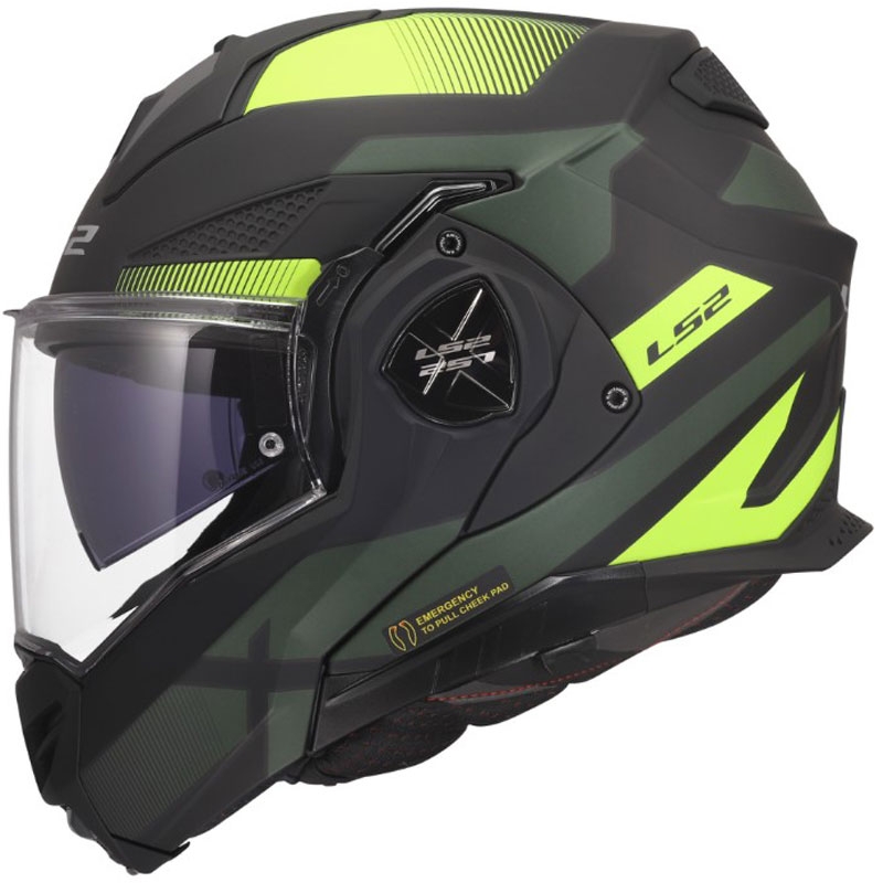 Klappbarer Motorradhelm LS2 FF901 Advant X Nova matt fluorgelb-schwarz