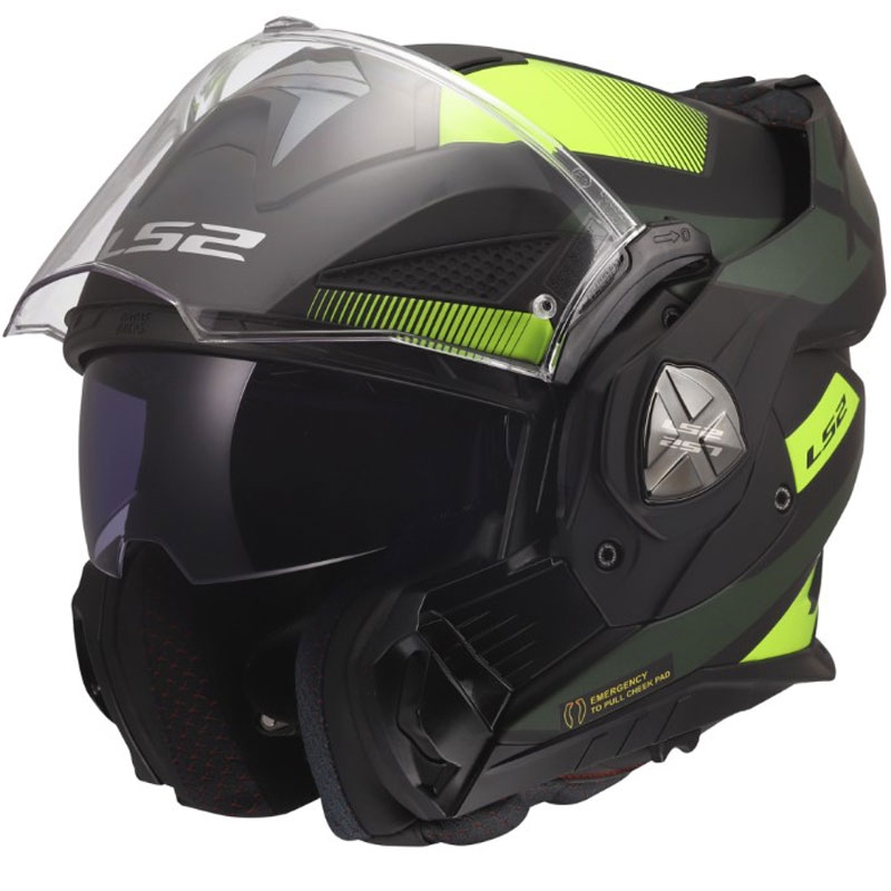 Klappbarer Motorradhelm LS2 FF901 Advant X Nova matt fluorgelb-schwarz