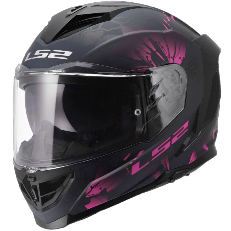 LS2 FF818 Storm III Burst Integralhelm für Motorräder, Schwarz-Pink