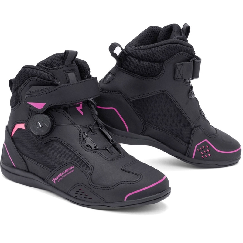 Frauen Rebelhorn Spark II Schwarz und Rosa Motorradstiefel