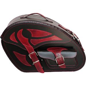 Motorradtaschen aus Leder RSA S261A schwarz-rot