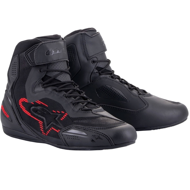 Alpinestars Faster-3 Rideknit Motorradstiefel schwarz-dunkelgrau-rot