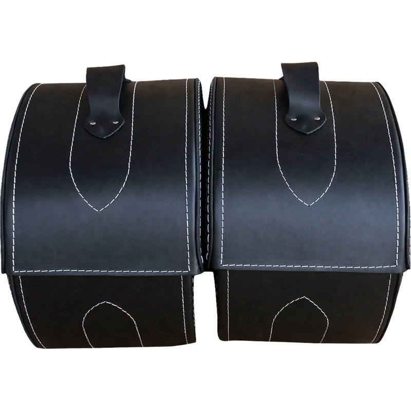 Motorradtaschen aus Leder RSA S263A schwarz-weiß