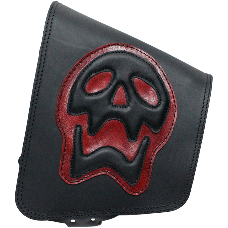 Motorradtasche aus Leder RSA S493 Skull HD Softail schwarz-rot