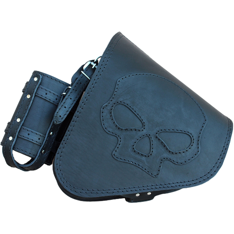 Motorradtasche aus Leder RSA S63 Skull HD Softail schwarz