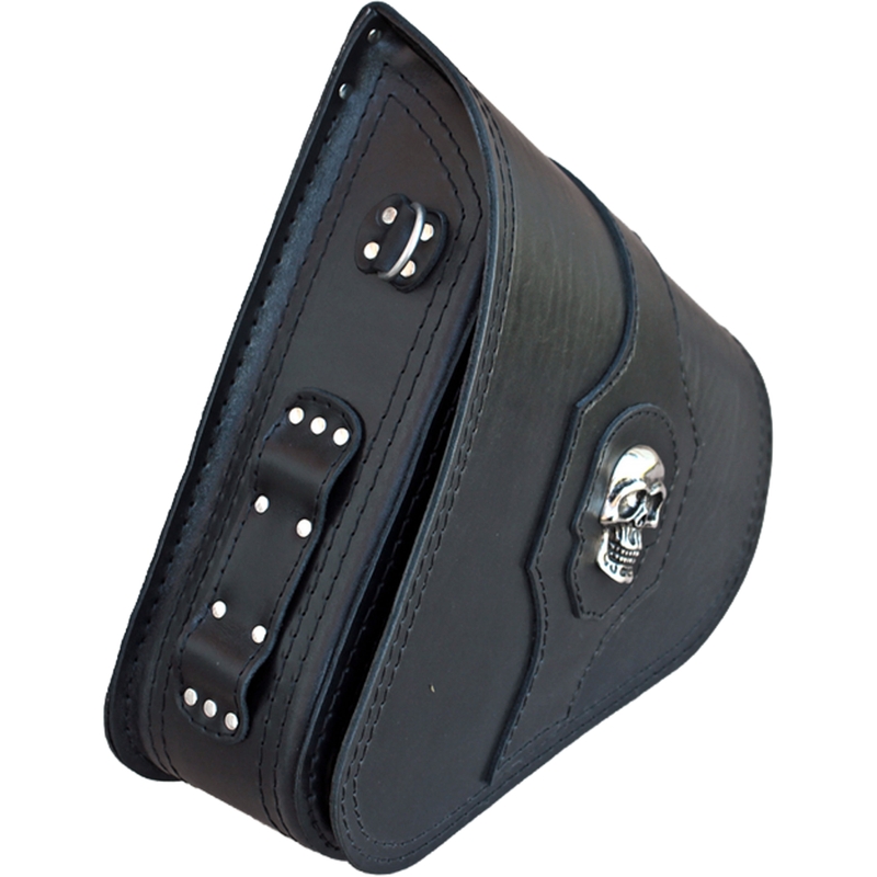 Motorradtasche aus Leder für RSA S637 HD Softail, schwarz