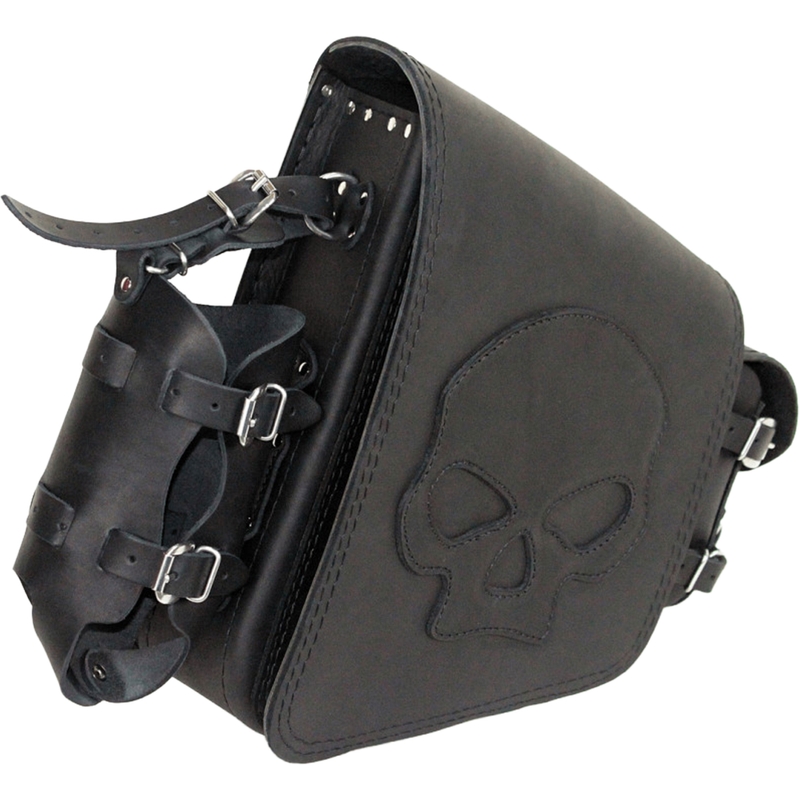 Motorradtasche aus Leder RSA S494 Skull HD Softail schwarz