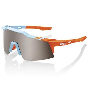 100% SPEEDCRAFT SL Soft Tact Zweifarbige Hiper-Sonnenbrille mit silbernen Gläsern
