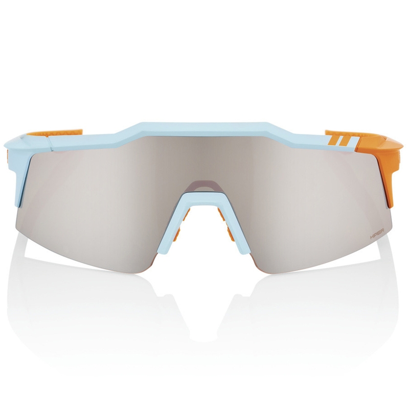 100% SPEEDCRAFT SL Soft Tact Zweifarbige Hiper-Sonnenbrille mit silbernen Gläsern