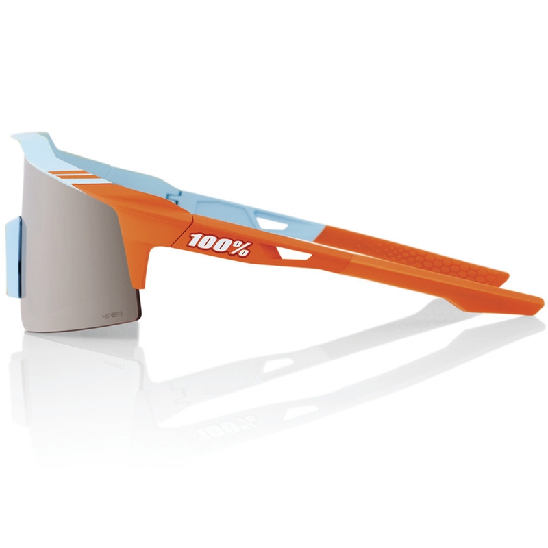 100% SPEEDCRAFT SL Soft Tact Zweifarbige Hiper-Sonnenbrille mit silbernen Gläsern