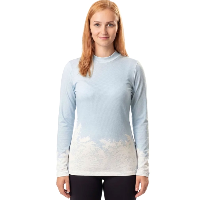 Damen Thermo-T-Shirt nanosilver® Frozen blau-weiß