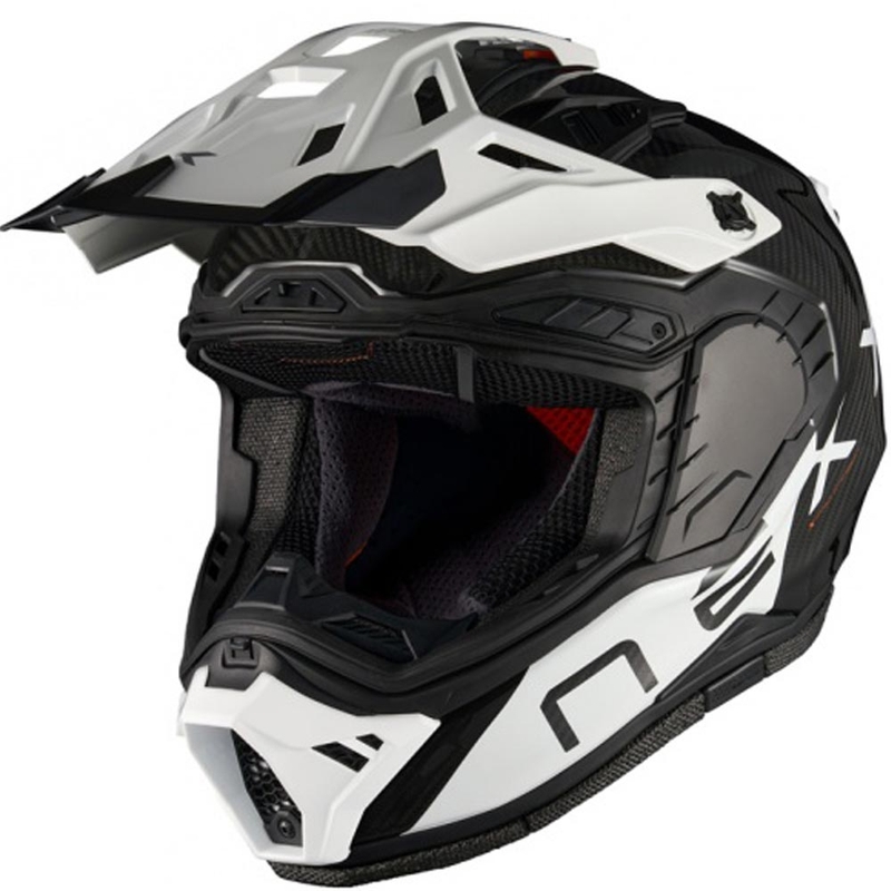 Enduro-Motorradhelm Nexx X.Rally Gravix Carbon schwarz-weiß
