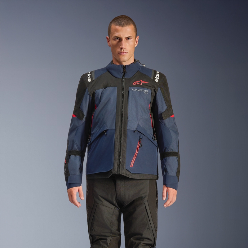 Alpinestars Andes V4 Drystar Motorradjacke Dunkelblau-Blau-Schwarz