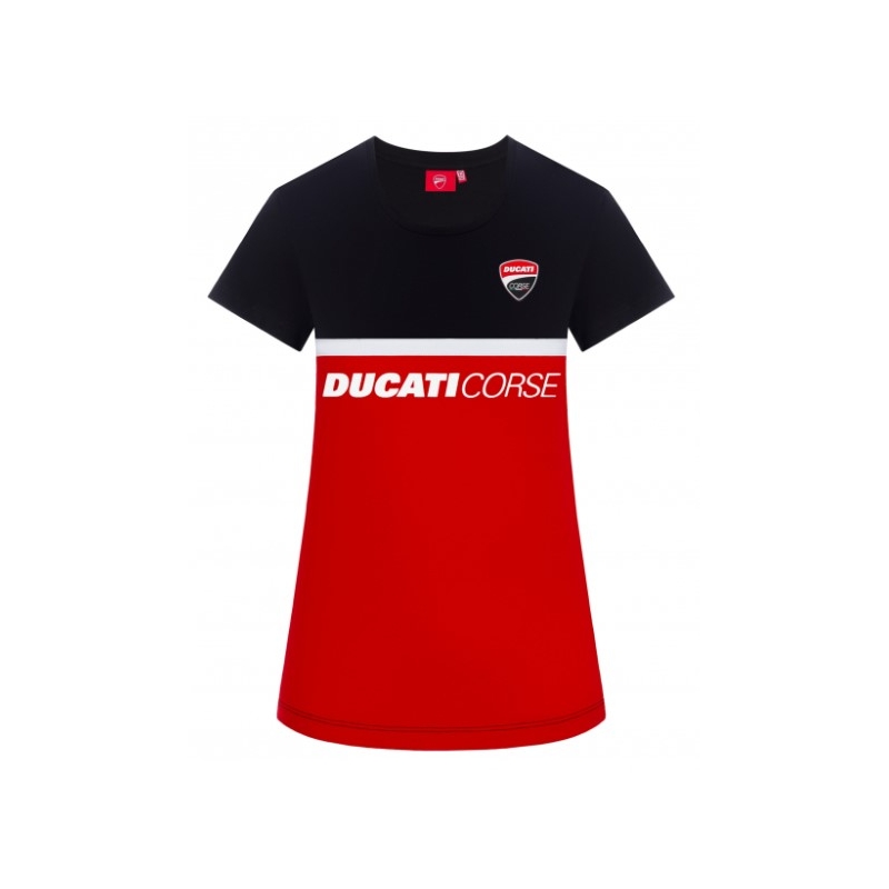 Damen Ducati T-Shirt - Corse schwarz und rot Ausverkauf
